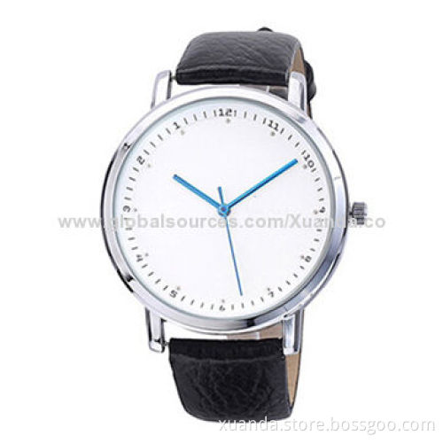 Fashion watch, japan movt, alloy case, PU leather, white dial foe man designNew